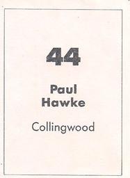 1990 Select AFL Stickers #44 Paul Hawke Back